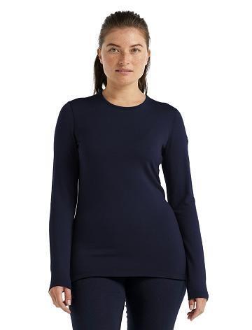 Midnight Navy Women's Icebreaker Merino 260 Tech Long Sleeve Crewe Thermal Top One Piece & Sets | USA 1761VRWD